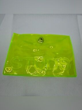 STUDS Neon Yellow Clear Mini Pouch Wallet Earring Travel Case